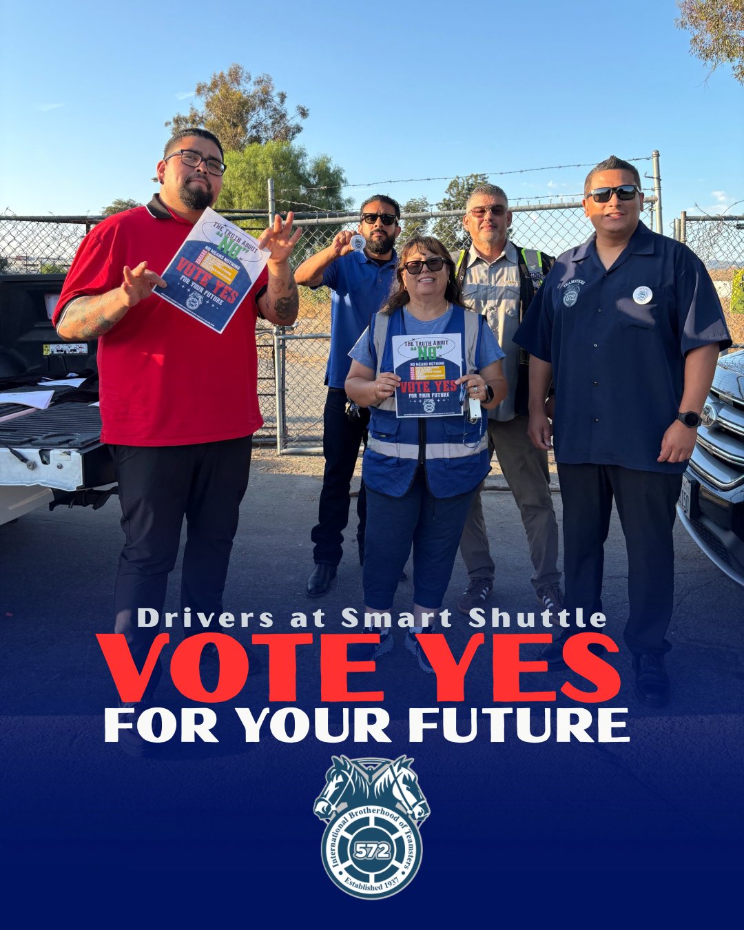 Example 5 of a member's photo in a union's branded campaign frame